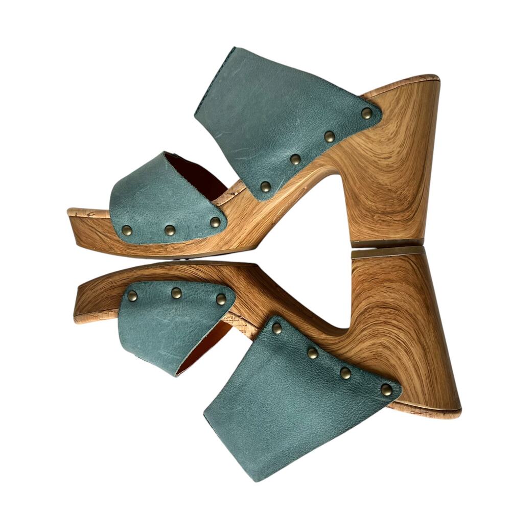 Kork-Ease Darra Leather Platform Clog Heeled Sandals Size 11 - Picture 3 of 12